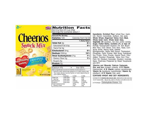 Cheerios veggie blend nutrition facts