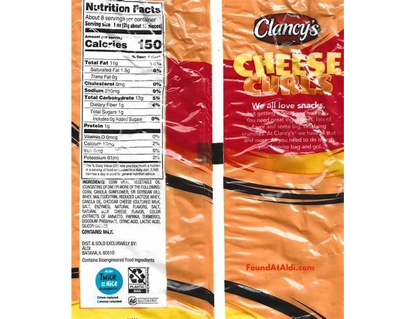 Cheese curls food facts