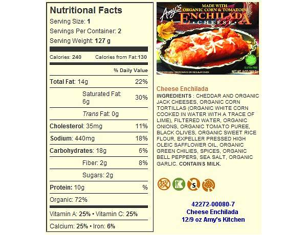 Cheese enchildas food facts