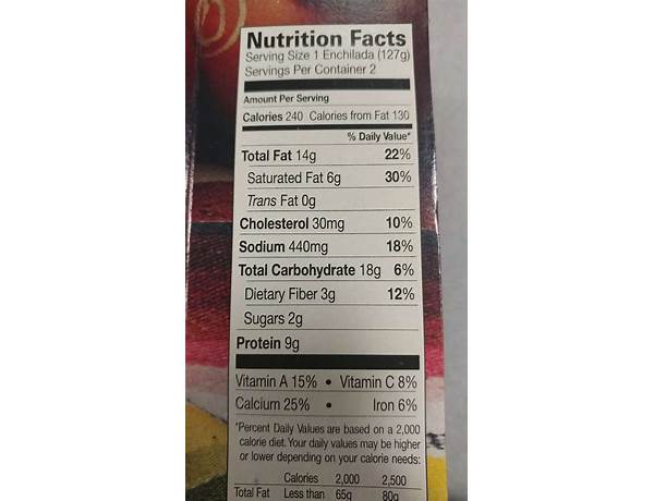 Cheese enchildas nutrition facts