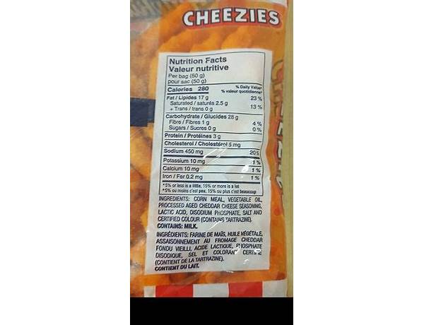 Cheezies food facts