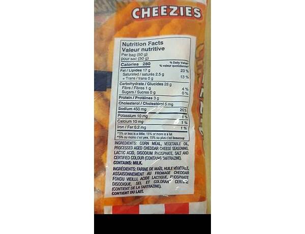 Cheezies nutrition facts