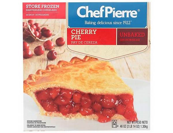 Chef pierre pre sliced cherry lattice pie food facts