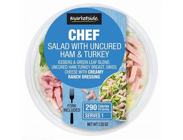 Cheff salad w/ uncured ham & turkey food facts