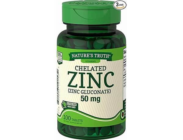 Chelated zinc 50mg nutrition facts