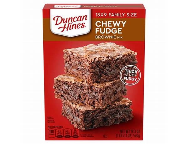 Chewy fudge brownie mix food facts