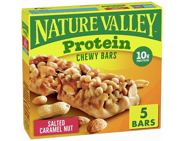 Chewy granola bar protein salted caramel nut food facts