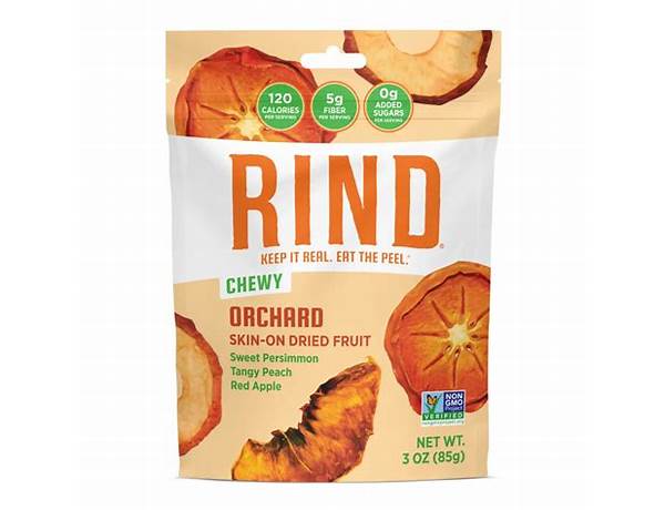 Chewy orchard skin-on dried fruit food facts