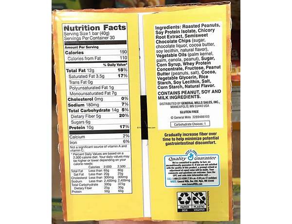 Chewy protein bar ingredients