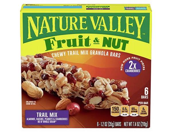 Chewy trail mix granola bars food facts