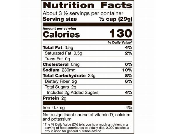 Chex mix traditional snack mix nutrition facts