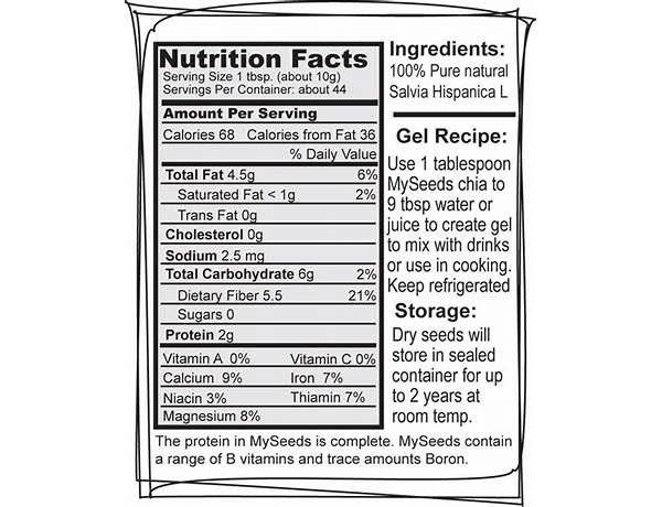 Chia seed drink food facts