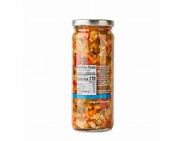 Chicago style mild giardiniera food facts