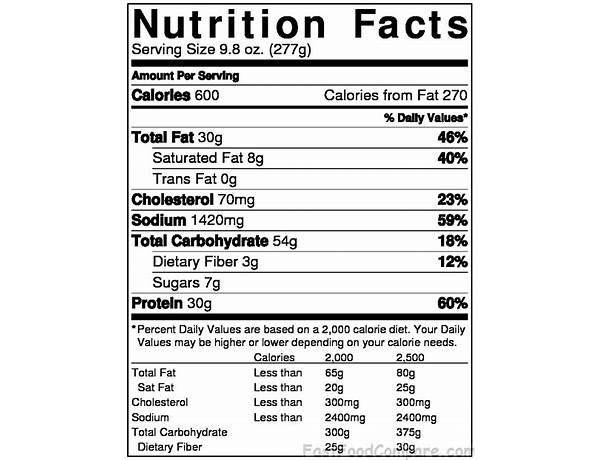 Chicken bacon ranch wrap nutrition facts