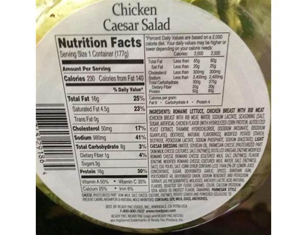 Chicken caesar salad nutrition facts