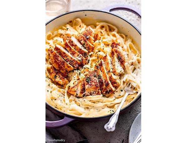 Chicken cutlet bowtie alfredo small meal food facts