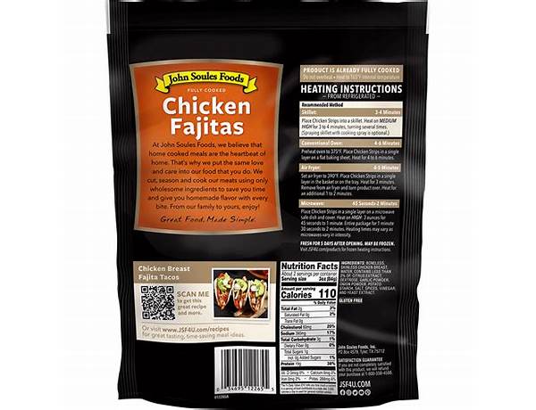 Chicken fajitas nutrition facts