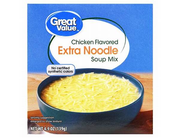 Chicken flavored extra noodle soup mix food facts