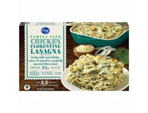 Chicken florentine lasagna food facts