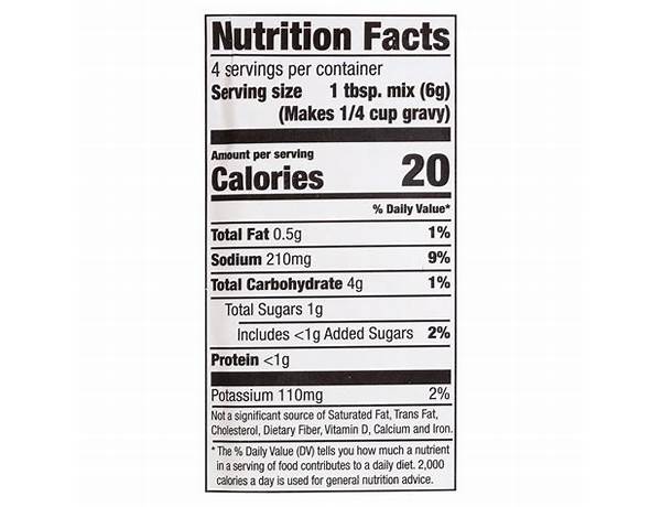 Chicken gravy mix nutrition facts