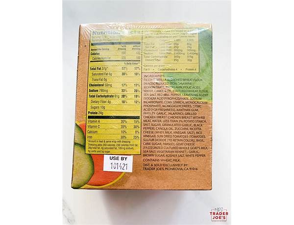 Chicken pesto wrap nutrition facts