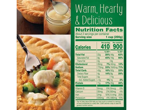 Chicken pot pie nutrition facts