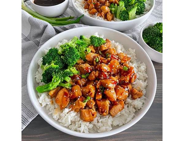 Chicken teriyaki with rice ingredients
