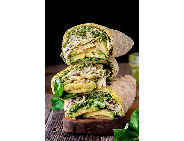 Chicken wrap with pesto vinaigrette food facts