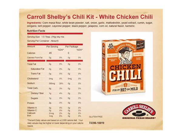 Chili kit nutrition facts