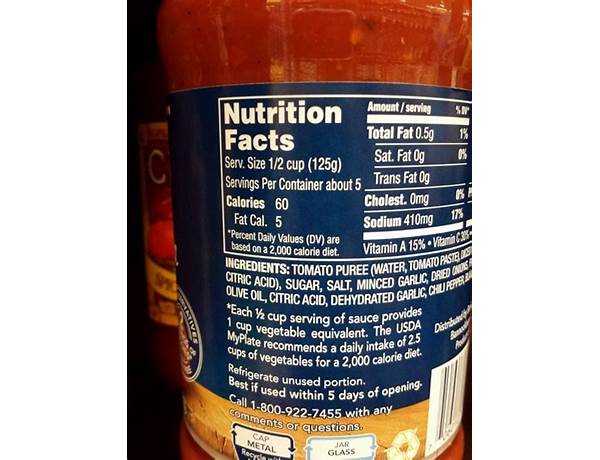 Chilli tomato sauce food facts