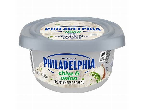 Chive and onion cream cheese soread food facts