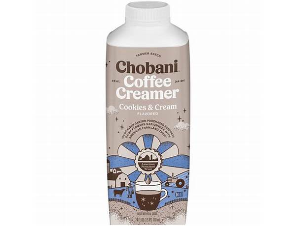 Chobani coffee creamer cookies & cream food facts