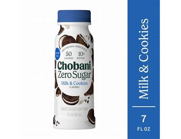 Chobani zero sugar greek yogurt (milk & cookies) food facts