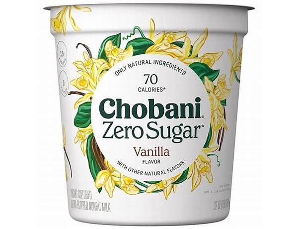 Chobani zero sugar greek yogurt (vanilla) [32oz tub] food facts