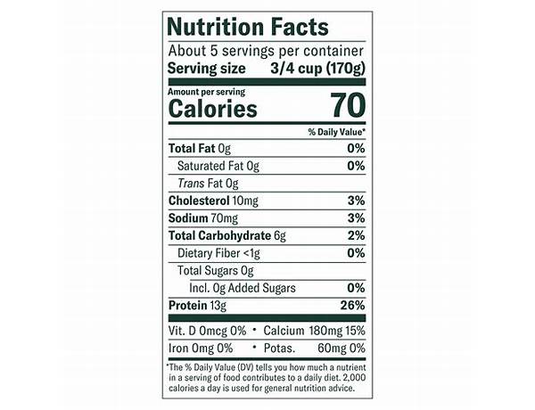 Chobani zero sugar nutrition facts