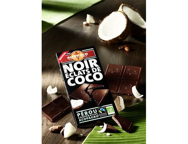 Chocolat noir éclats de coco food facts