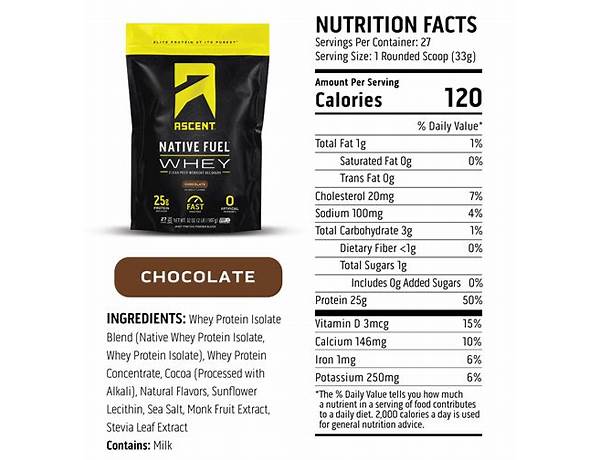 Chocolate  protein powder food facts