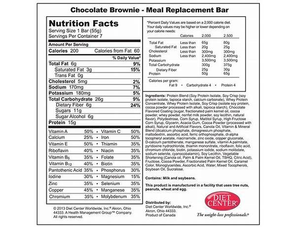 Chocolate brownie nutrition facts