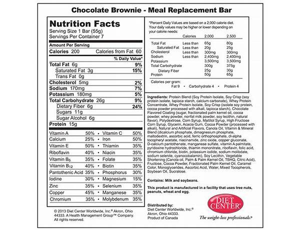 Chocolate brownies nutrition facts