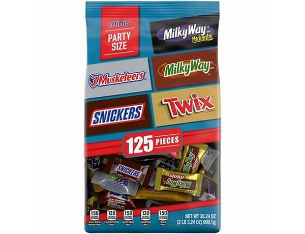 Chocolate candy bar minis, variety pack ingredients