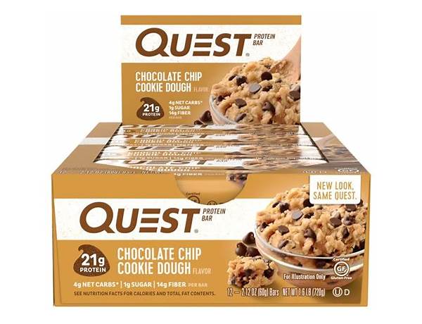 Chocolate chip cookie dough bar nutrition facts