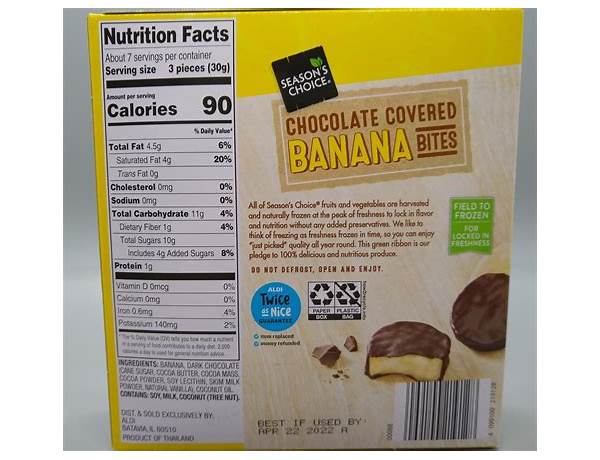 Chocolate covered bananas nutrition facts
