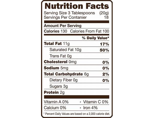 Chocolate cream coffee nutrition facts