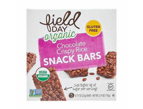 Chocolate crispy rice snack bars food facts