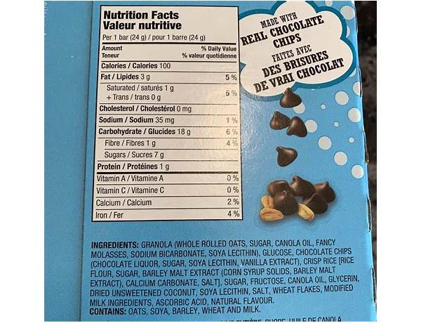 Chocolate dipped bars food facts