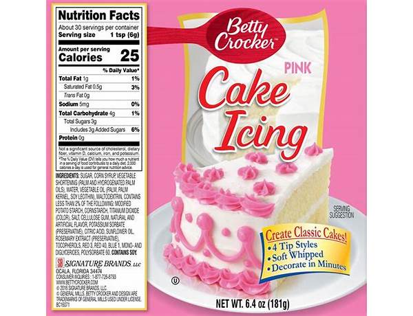 Chocolate flavored cookie icing food facts