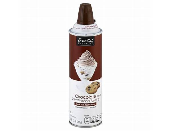 Chocolate flavored whipped dairy topping ingredients