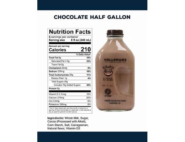 Chocolate milk, whole ingredients