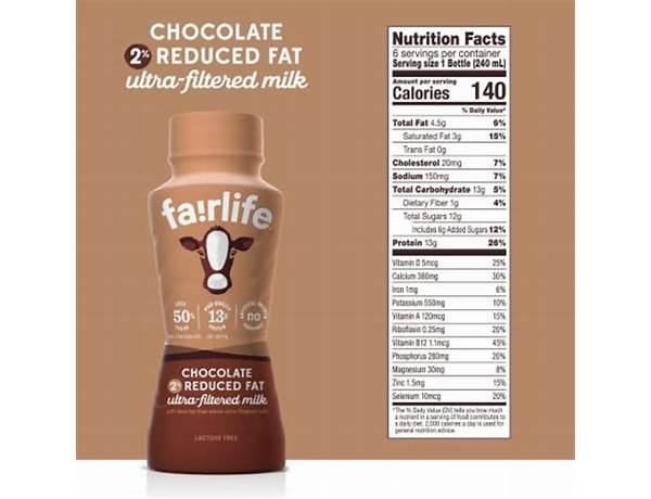 Chocolate milk lactose free nutrition facts