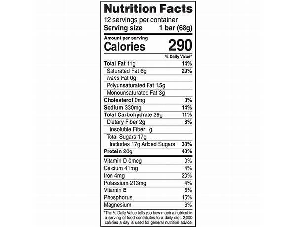 Chocolate peanut butter protein bar nutrition facts